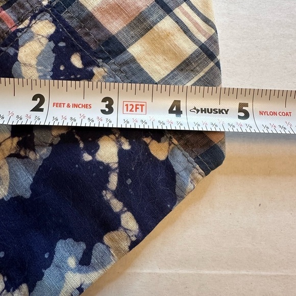 Vintage 70s Bill Blass Patchwork Men’s Necktie Blue Red Tie Dye Orange White - Picture 9 of 9